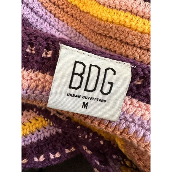 BDG Urban Outfitters Multi Colored Gigi Crochet Knit Crop Top size M - Picture 3 of 7